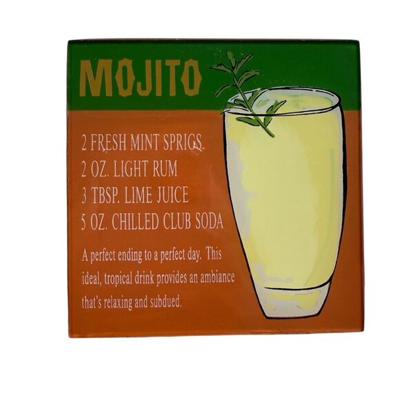 Pier 1 Imports Hand Painted Glass Top Wooden Coasters Set of Four in Box - Picture 6 of 16